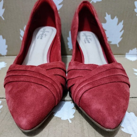 Collections by Clarks Linvale Grand Red Suede Pump Pointed 6.5 ~ New without Box - Picture 4 of 12